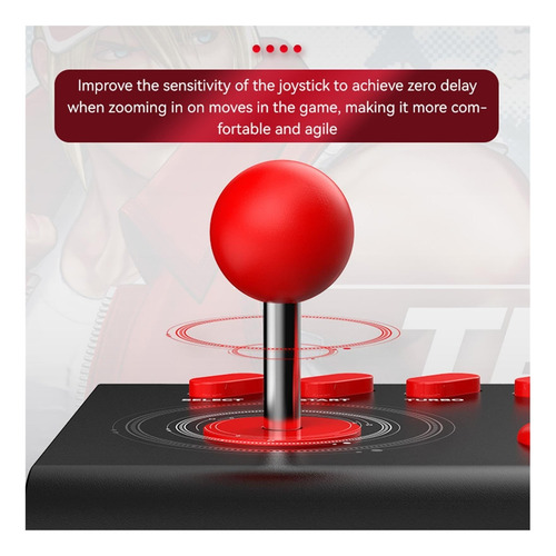 Fighting Joystick For Pc Y Consolas Juego Retro Negro Rojo