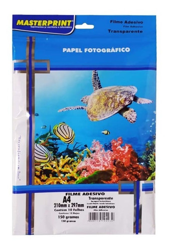 Papel Fotografico Transparente 150g Filme Adesivo 50 Folhas Masterprint