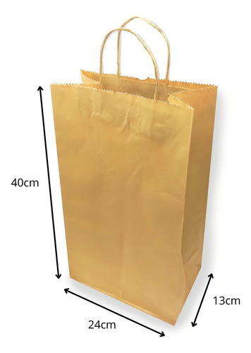 Sacola De Papel Kraft Saco Pardo C/100 Un M Full