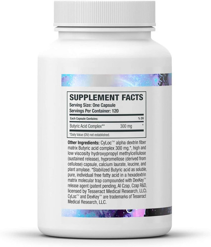 Pro Butyrate, 120 Capsulas. Tesseract, 300 Mg