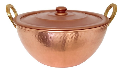 Tacho De Cobre Puro Com Tampa Cobreada 18 Litros