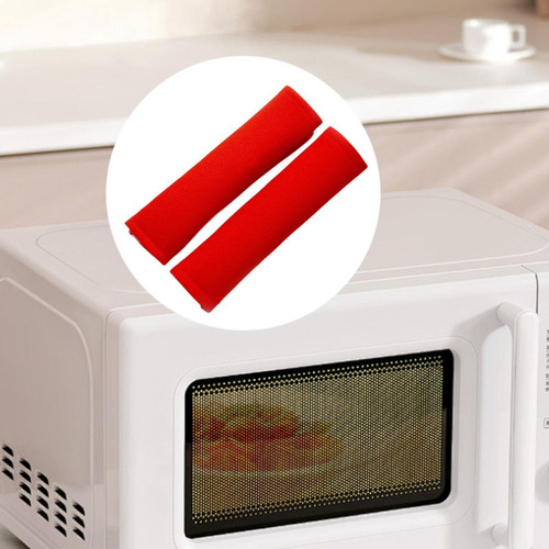New Cubras De Manija De La Puerta Del Refrigerador De 2 Rojo