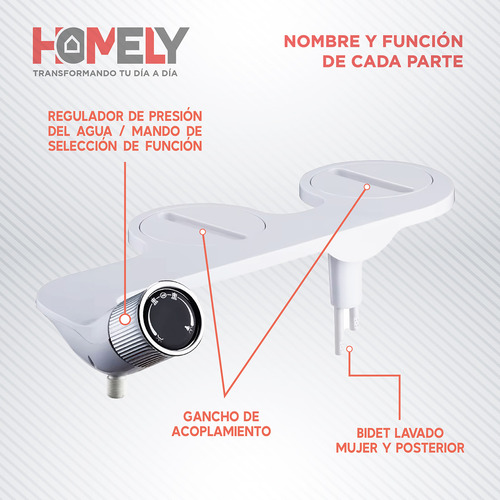 Bidet Ducha Homely Wc Inodoro Set Universal Flujo Ajustable