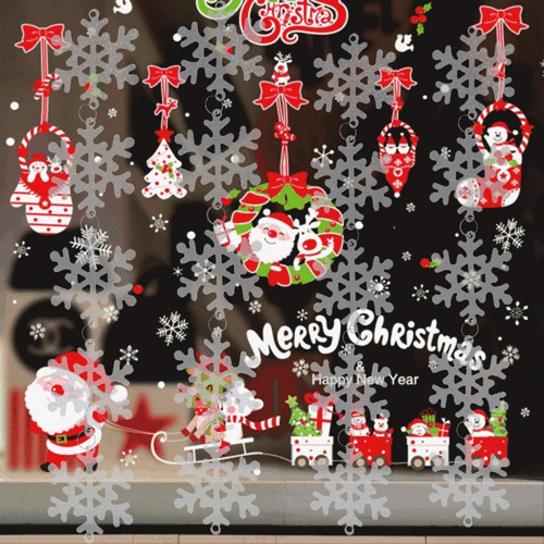 30pcs Diy Plástico Copo De Nieve Colgantes Navidad