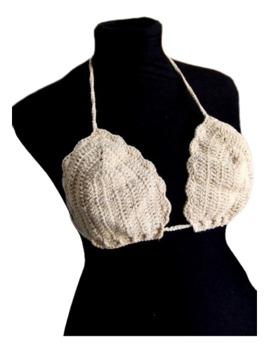 Corpiño Shell Bikini -tejido En Crochet - Forrado - En Stock