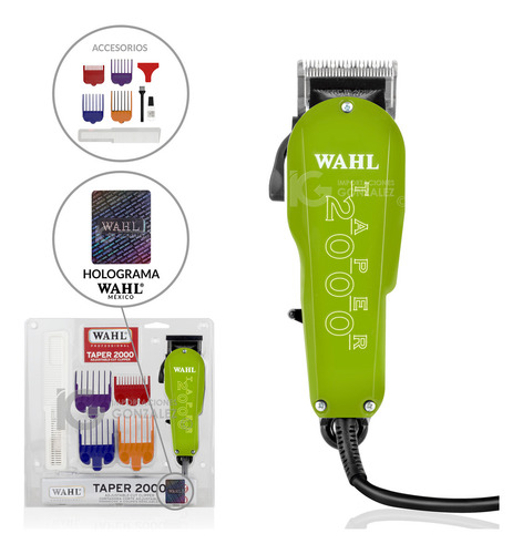 Máquina Cortadora De Pelo Wahl® Professional Taper 2000 Modelo 8472 Color Verde