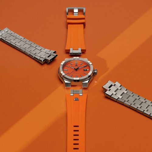 Reloj Maurice Lacroix Aikon Automatic Ai6008-ss00f-530-e Naranja Plateado Naranja