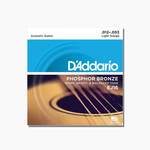 Encordado Daddario Ej16 Guitarra Acustica Calibre 012 053 