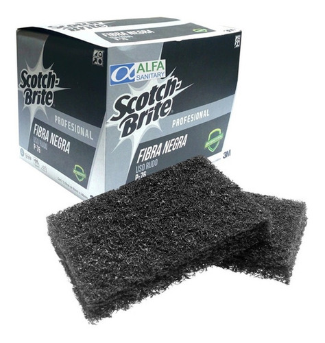 Imagen 1 de 3 de Fibra Scotch Brite Negra P76 9.2 X 14.6 Caja C 12 Pzas