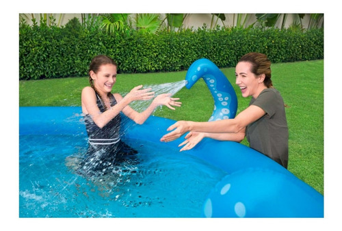 Alberca Semi Inflable Bestway Tentáculos 274x76 Cm Mod 57396 Color Arcoiris