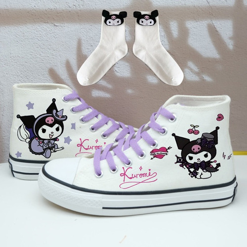 Zapatos Altos De Lona Sanrio Anime Kuromi Cinnamoroll Para M