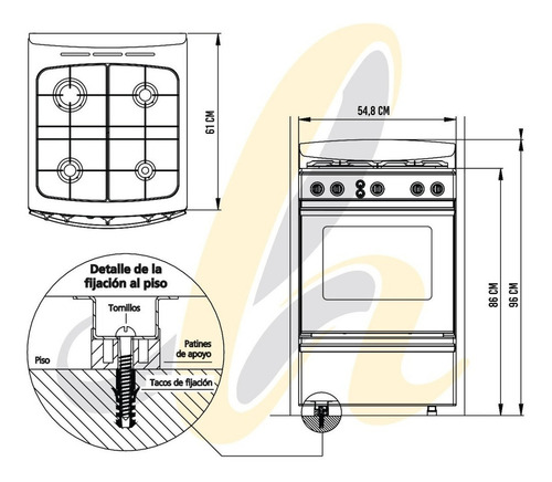 Cocina Orbis 958gp3 Gris 55cm Luz Encendido Selectogar6