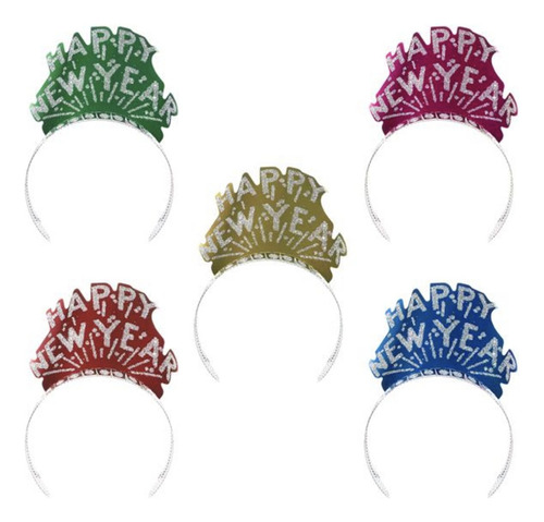 288 Tiaras Con Gliter Happy New Year Feliz Año Nuevo