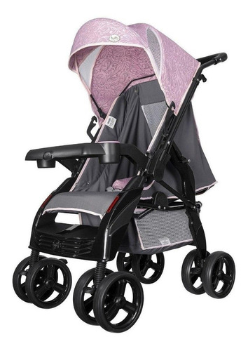 Carrinho de bebê de paseio Tutti Baby Upper rosa com chassi de cor preto