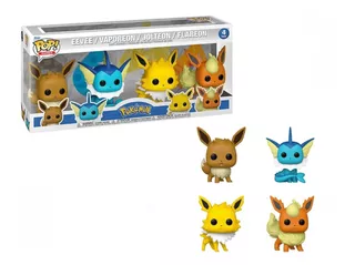Funko Pop Pokemon Eevee, Vaporeon, Jolteon & Flareon 4 Pack