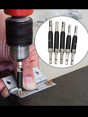 Brocas Para Bisagra Auto Centrante P/carpintería Exagonal 8u