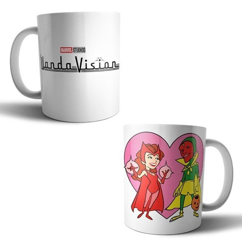 Taza Sublimada Wandavision Serie Marvel Corazón