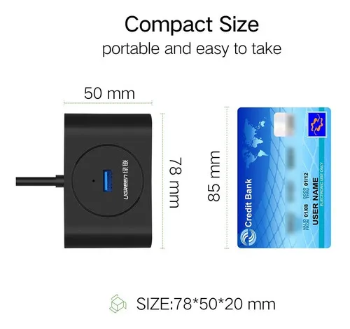 Hub Splitter - 4 Usb 3.0 Ugreen Otg 40850 Adaptador Tipo C