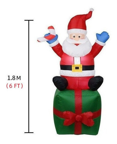 Bolsa Ilable De Papá Noel De 1,8 M De Color As Shown