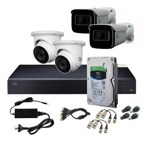 Kit 4 Cámaras X-28 Seguridad 1080 Dvr 4ch Disco 1tb + Fuente