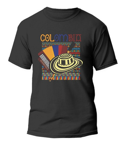 Camiseta Algodon Colombia Sombrero Vueltiao Acordeon