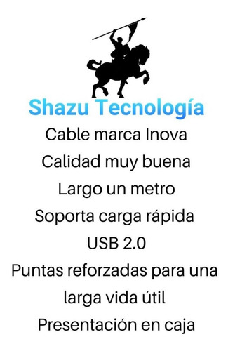 Imagen 2 de 7 de Cable Micro Usb V8 Inova Para Android Local A La Calle