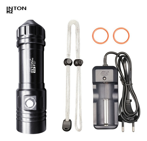 Lanterna De Mergulho Pesca Inton H2 Ip68 50m Bateria Extra