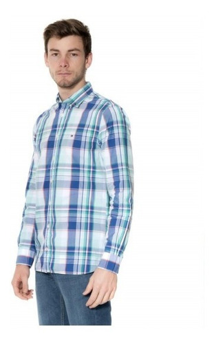 Camisa Xadrez Masculina Tommy Hilfiger Manga Longa