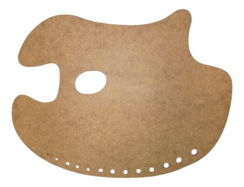Gode Paleta P/ Pintura Em Oval Grande Mdf Natural 39x27 Cm