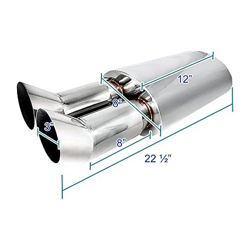 Silenciador De Escape Doble De 3 Jdm Hipower Dual Tip ...