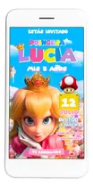 Comprar Invitación Digital Princesa Peach Mario Bross  Para Whatsapp