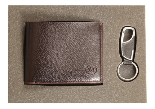 Imagen 3 de 8 de Set Cartera Para Hombre Tipo Piel Billetera Y Llavero