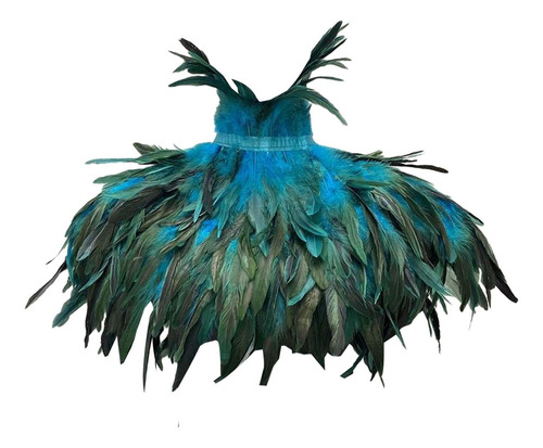 D Elegante Mantón De Plumas Góticas For Fiestas De Azul