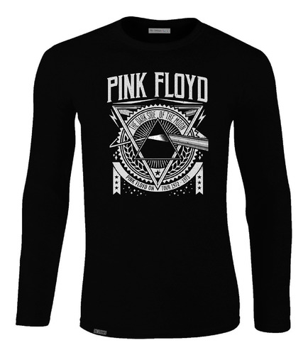  Camiseta Manga Larga Pink Floyd Textil Logo Eol