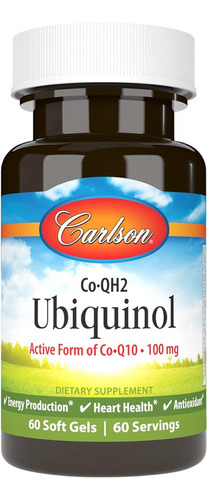 Co-qh2 Ubiquinol 100 Mg Carlson 60 Cápsulas