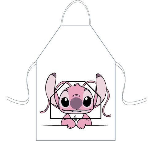 Delantal Cocina Mediano Para Niños Mini Chef Personalizado Stich Rosa 3 Personalizado