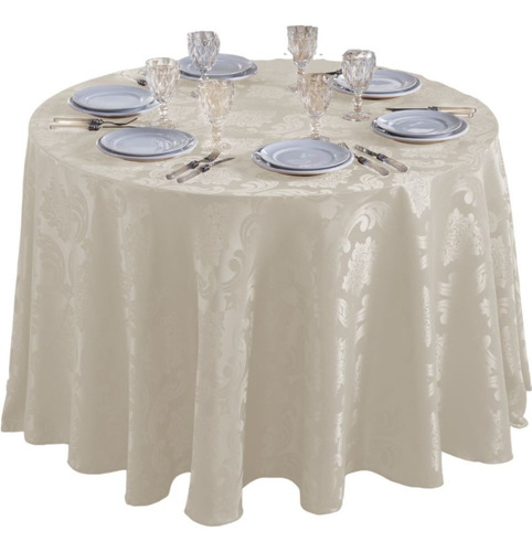 Toalha De Mesa Redonda Jacquard 2,60 P/ Casamento Oferta