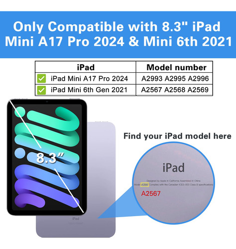 Funda Procase Smart Para iPad Mini 7.ª Y 6.ª Generación De 8
