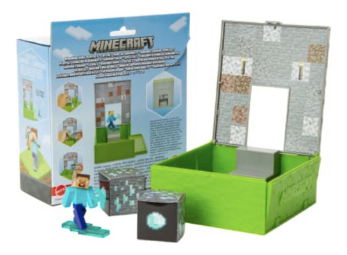 Conjunto de bonecos Minecraft Diamond Mine com Steve