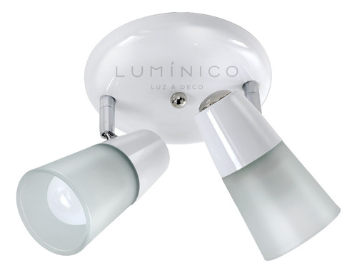 Plafon Eco Blanco Disco 2 Luces Apto Led Lumínico