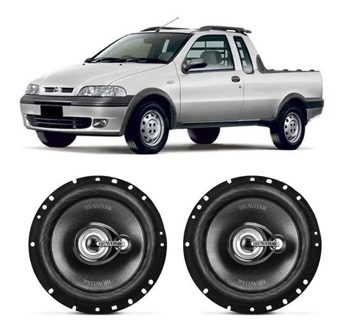 Alto Falante Fiat Strada 2001 A 2004 Bravox 120w Rms Kit