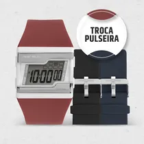 Comprar Relógio Digital Troca Pulseiras Com Kit Pulseira Em Silicone Na Cor Vermelho, Preto E Azul À Prova D' Água Resistência 10 Atm Com Cronômetro, Alarme, Calendário E Iluminação Noturna - Fznu002Ft8n Mormaii