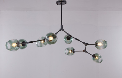 Lampara Colgante Ragnar Xl 8 Luces Esferas Vidrio Humo E27
