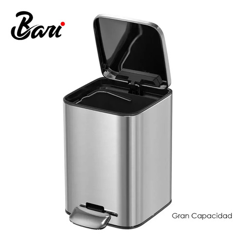 Papelera Brushed De Pedal Con Freno 18l Marca Bari