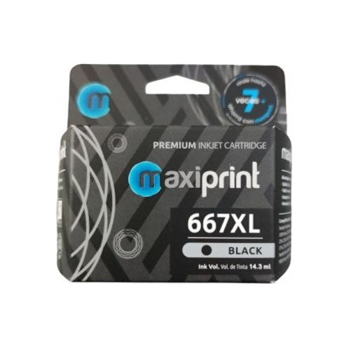 Maxiprint Mpx-677xl Cartucho Tinta Para Hp 667xl Color Negro