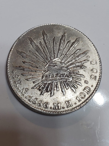 Moneda 8 Reales 20 C. Plata 1886