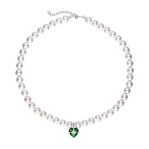 Collar Fancime De Perlas De 9mm Para Mujer Con Dije En Plata