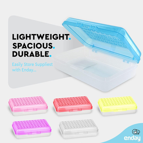 Enday - Caja De Lápices De Plástico Con Puntos Pequeros, Org