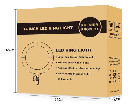 Aro Led Profesional Maquillaje Diva Tripie 14 Pulgadas