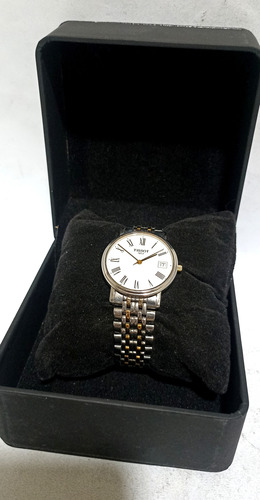 Genuino Reloj Suizo Tissot 1853 Cristal Zafiro Just Date Oro-acero Plateado Blanco (Usado)